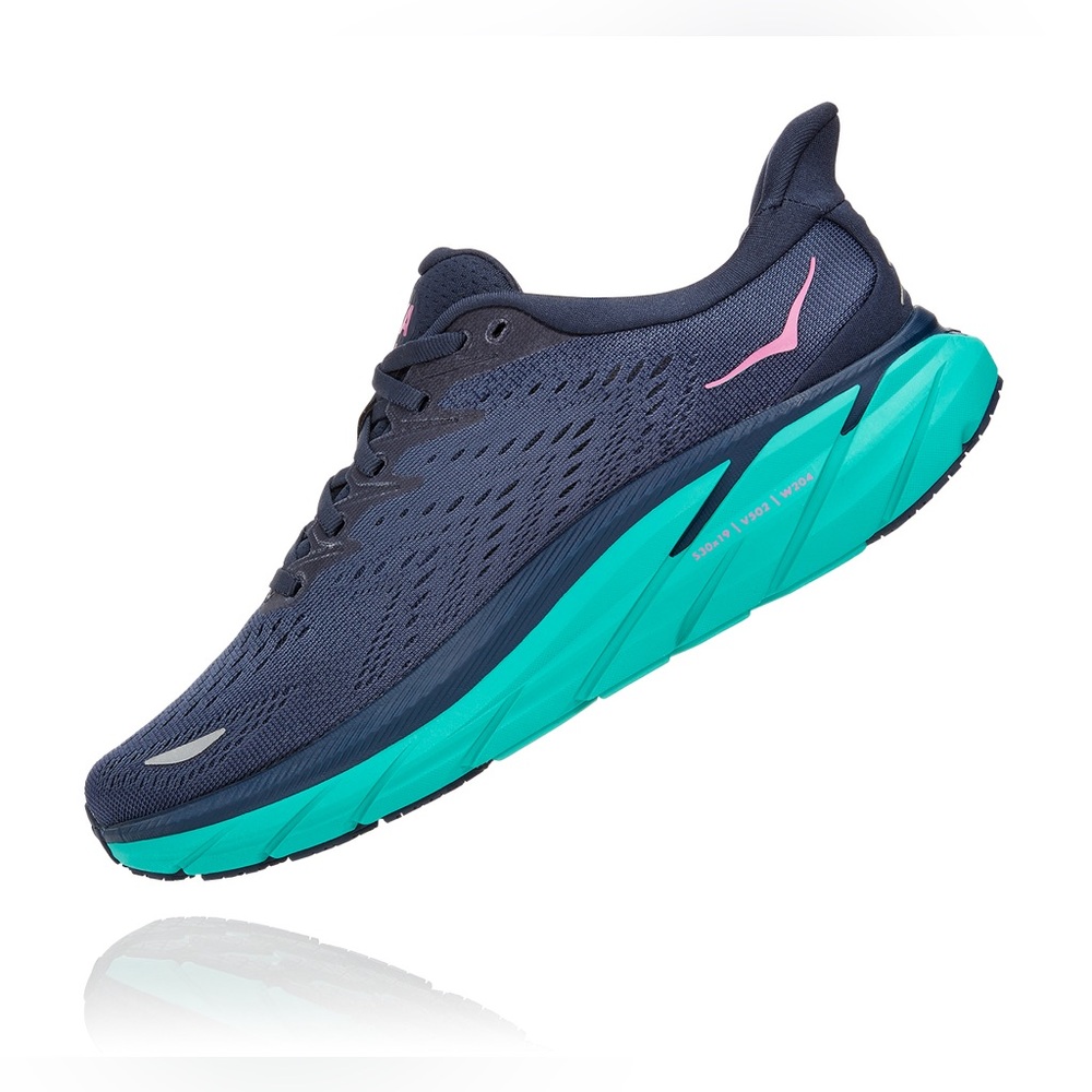 Hoka Women’s Clifton 8 Outerspace / Atlantis (OSAT) (running shoe) Sz 8.5 Navy